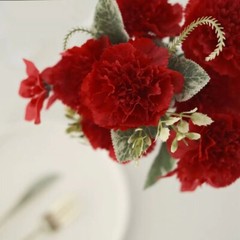 RED 3 Bushes 14″ Silk Carnation FLOWERS Artificial Floral Bouquets Party