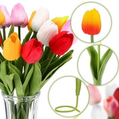 pcs Artificial Tulip Flowers Fake 1 Head 75 White, Red, Sunset Red, Pink, Gold