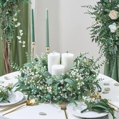 Pcs 7 Kinds Mixed Artificial Eucalyptus Greenery Stems Bulk, Baby Breath 360