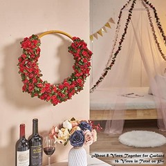 6 Pcs x 8.2 ft Flower Garland Artificial Rose 6 Vines 49FT Spring-red-6pcs