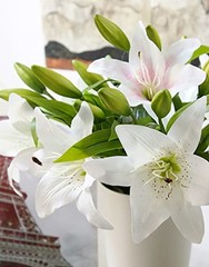 Pcs Artificial Tiger Lily Real Touch Easter Lily Fake Spring Flowers 8 White