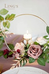 Ling’s Moment 50pcs Dusty Rose Artificial Roses Flowers with Stem for DIY