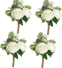 Lilac & Ivory Bridesmaid Bouquets Set for Elegant Wedding Decor 2024