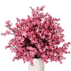 15PCS Artificial Baby Breath Flowers Fake Silk Real Touch DIY 15pcs-hot Pink