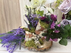 Two Wedding Shower Shades Of Purple Silk Flower Arrangements Box 1