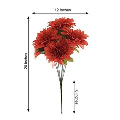 2 DUSTY ROSE 20″ Artificial Dahlia SILK FLOWER BUSHES Wedding Party Decorations