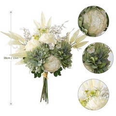 Artificial Flowers Fake Flower Plants Silk Dahlia Flowers Bouquet Dahlia-green