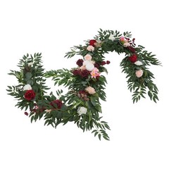 9ft Artificial Floral Garland Rose Flower Garland For Party Wedding Decoration