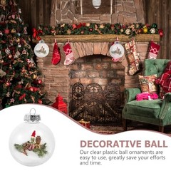 24PCS Mini Iridescent Ornaments Balls Plastic, Clear Plastic Fillable Ball