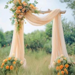 1pcs 6M Chiffon Fabric Drapes for Wedding Arch Ceremony Reception Decorations Sh