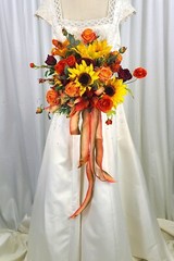 Bright Autumn Medley Faux Silk Bridal Bouquet