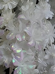 Wedding Floral Bundle Of 33 Pieces/white/Ivory/Iridescent/Picks/Stems/Flower/Lot
