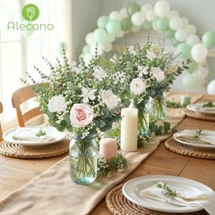 Pcs 5 Kinds Mixed Artificial Greenery Eucalyptus Stems Bulk, Babys Breath 100