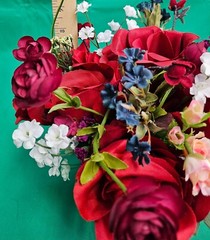 Red Roses White Flowers Valentine’s Day Love Bouquet Hand Crafted Made