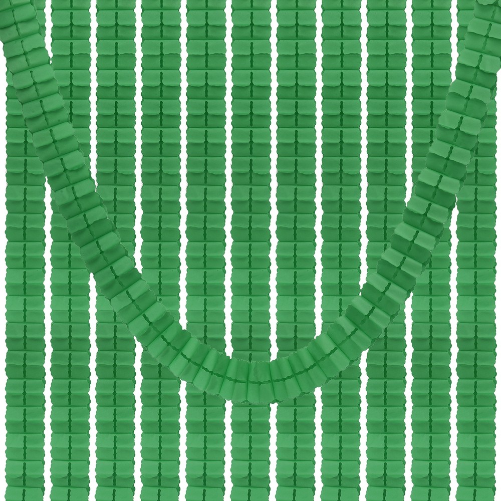 9.8ft Four-Leaf Garland, 12 Pack Tissue Paper Hanging Flower, Dark Green