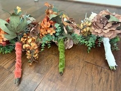 Set of 3 Bridemaids’ Bouquets—Hamdmade! Fall Colors