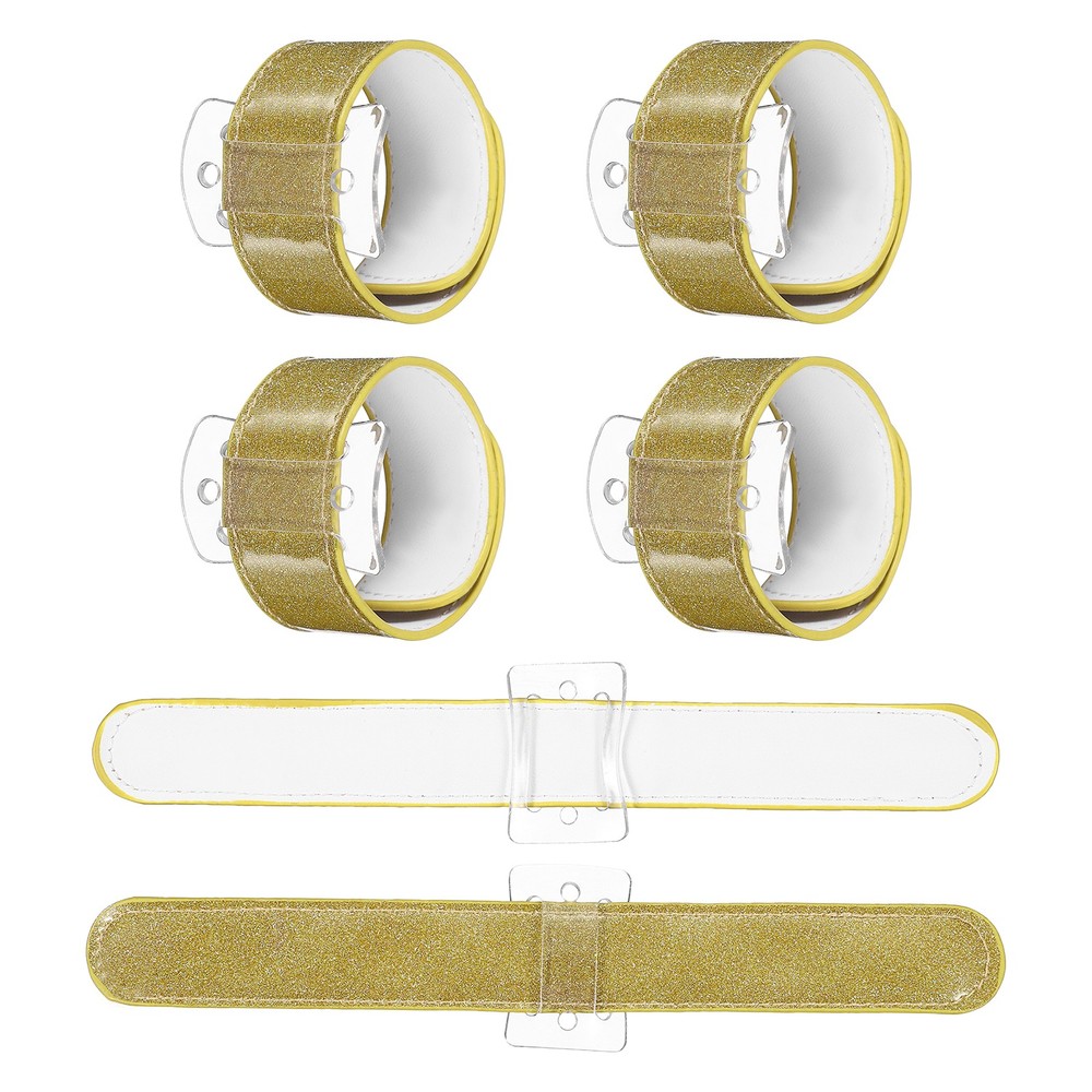 6 Pcs Corsage Wristlet Band, Elastic Wrist Corsage Bracelets Bands, Gold