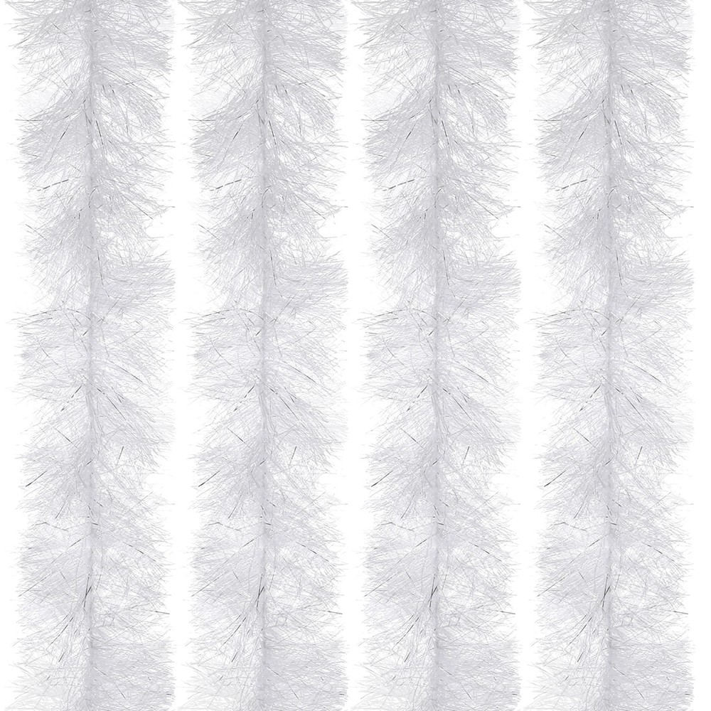 6.6Ft Feather Boa, 4 Pcs Artificial Fluffy Feather Boas, White