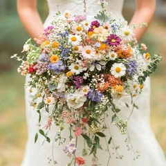 Wildflower Wedding Bouquet Bride Bridesmaid Spring Artificial Wildflowers Bridal
