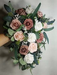Mauve Dusty Rose Eucalyptus Bridal Wedding Bouquet Accessories
