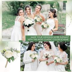 Ivory & Orange Bridesmaid Bouquet Set – 4 Elegant Floral Arrangements