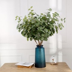 6 Bunches Artificial Eucalyptus Stems 24″ Faux Eucalyptus Leaves Green