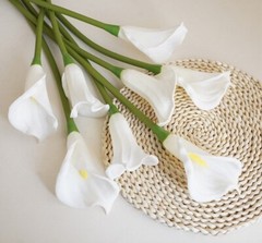 10 Pieces 10 Head Artificial Calla Lily Pu Real Touch