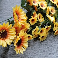 22″ Yellow Silk Sunflower Bush ARTIFICIAL HANGING VINE Garland Party Decorations