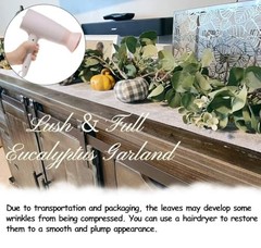 Eucalyptus Garland 6.56 Ft Lush Silver Dollar Leaves Boxwood 1 Pack Green