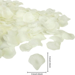 Piezas De Petalos De Rosa Artificiales Para Bodas Aniversario (Blanco)