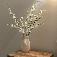 4Pcs Cherry Blossom Branches Artificial Flowers for Spring Summer Indoor White