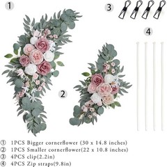 Wedding Flowers Arch Set Silk Rose Decorations Outdoor Garden Ceremony New