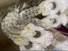 Pair Garland Hanging Artificial Orchid Wedding Ceremony Groom Bride Decor White