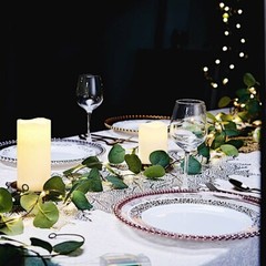 32 feet Green Eucalyptus Leaves LED GARLAND Battery Operated Fairy Lights Party