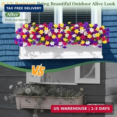 MARTINE MALL Artificial Flowers for Outdoors, 12 Bundles Realistic Fake Outdoor