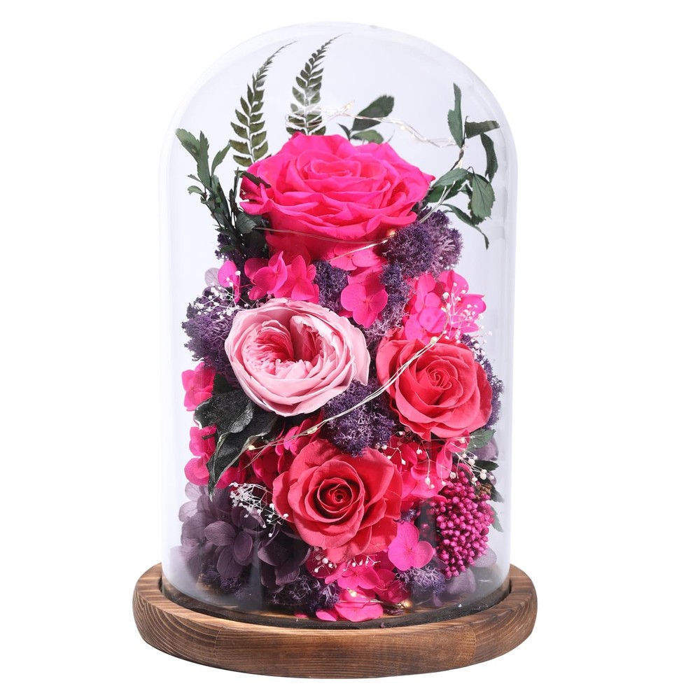 Flowers for Delivery Preserved Rose in Glass Reddish