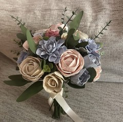 Unused Pine & Petal Sola Wood Wedding Bouquet Bridal Flowers