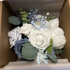 Ling’s Moment Bridesmaid Bouquet In Dusty Blue Wedding Flowers