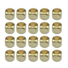 20pcs Round/Square Brass Pendant Beads for DIY Paracord and Accessories