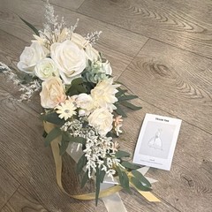 Ansofi Bridal Bouquet Artificial Flowers Silk Rose