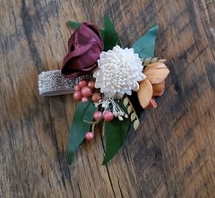 Fall Bridal Bouquet Cascade Sola Wood Burnt Orange Pink Burgundy Wedding Flowers