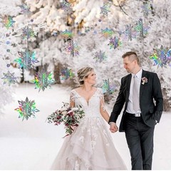 Winter Wonderland Snowflake Hanging Garland Decorations Holographic Iridescent