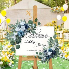 2 Pieces Wedding Arch Flowers Chair Floral Garland Wedding Decor Hanger Crafting