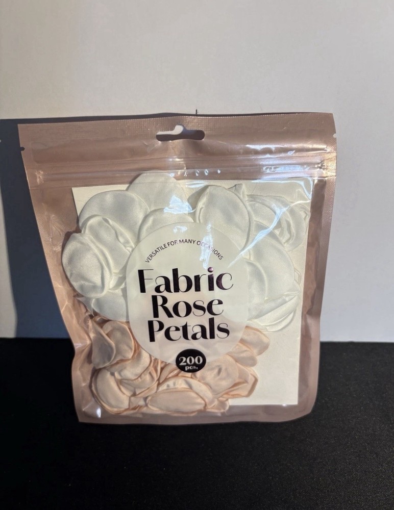 Vivitar Fabric Rose Petals 200 Pack White & Beige Polyester Wedding Decoration