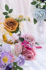 Vibrant Set of 6 Mini Bridesmaid Bouquets – Pre-Made Artificial Flowers
