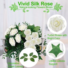 US 25/50pcs Artificial Flowers Real Looking Foam Rose Decoration DIY for Wedding