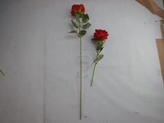 Riceshoot 395 Piece Artificial Silk Roses Flowers with Stems, Red