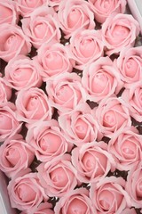 Lot of 50 Faux Roses Pink Scented For Wedding/Event Decor Plastic Flowers
