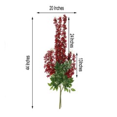 WINE 44″ tall Silk Wisteria Flowers Hanging Vine Bush Wedding Party Centerpieces
