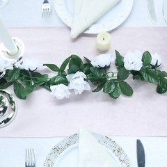 6 feet White 3D Chain GARLAND SILK ROSES Wedding FLOWERS Bouquets Party Home